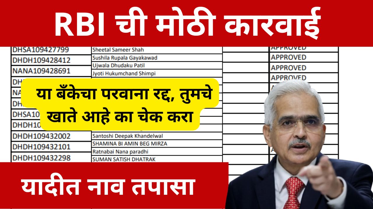 RBI BANK RULE  या बँकेचा परवाना रद्द ग्राहकांचे पैसे बुडाले RBI ची मोठी कारवाई