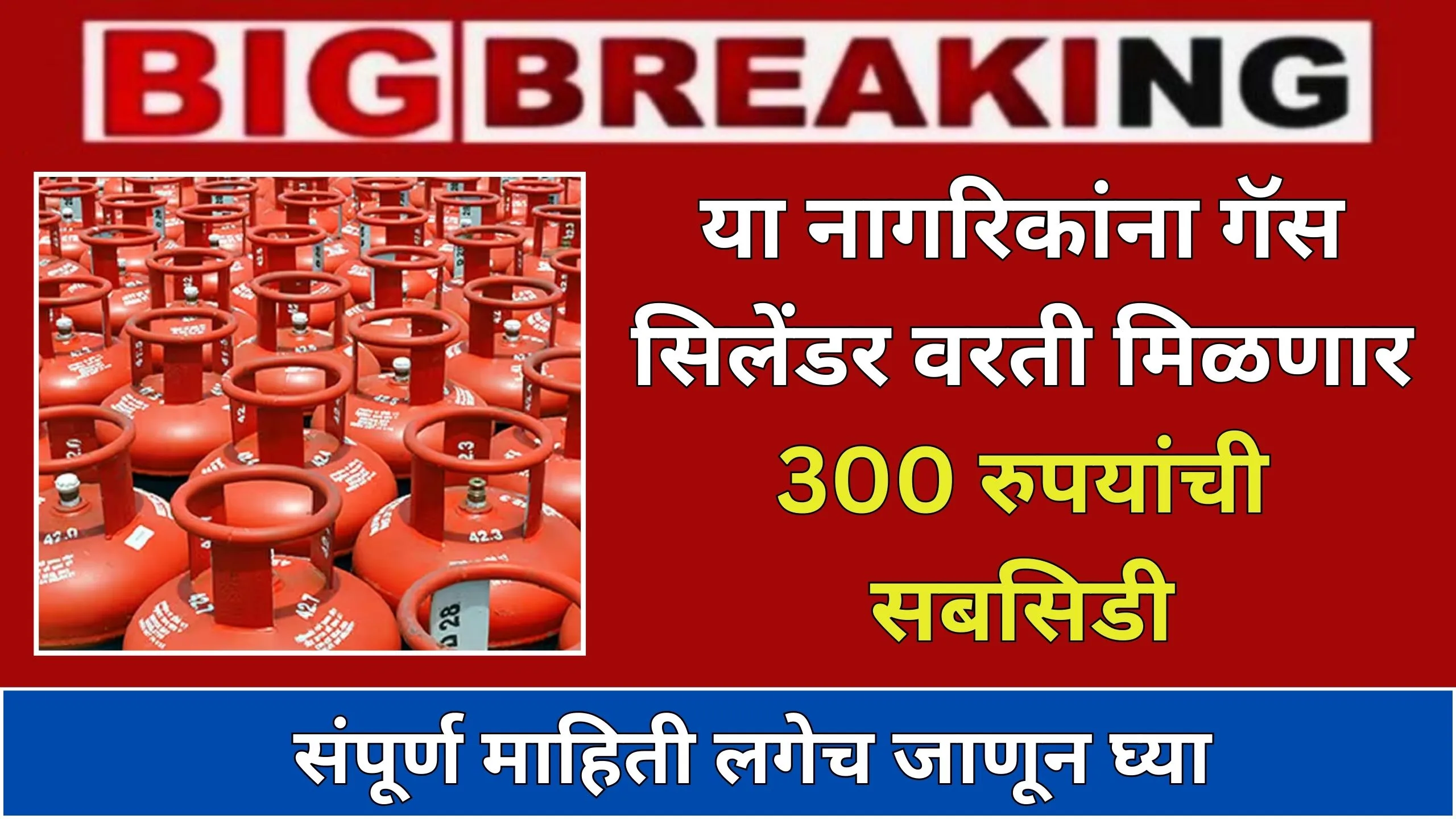 Gas cylinder subsidy गॅस सिलेंडर सबसिडी 300रुपये आजपासून या नागरिकांना  मिळणार