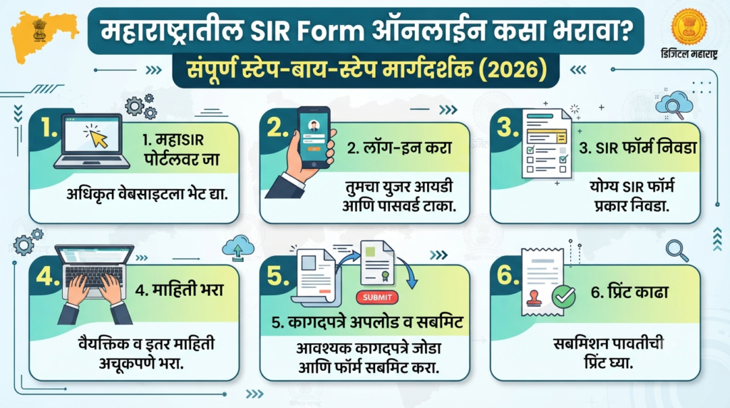 महाराष्ट्रातील SIR Form ऑनलाईन कसा भरावा? संपूर्ण स्टेप-बाय-स्टेप मार्गदर्शक (2026) SIR FORM ONLINE 2026