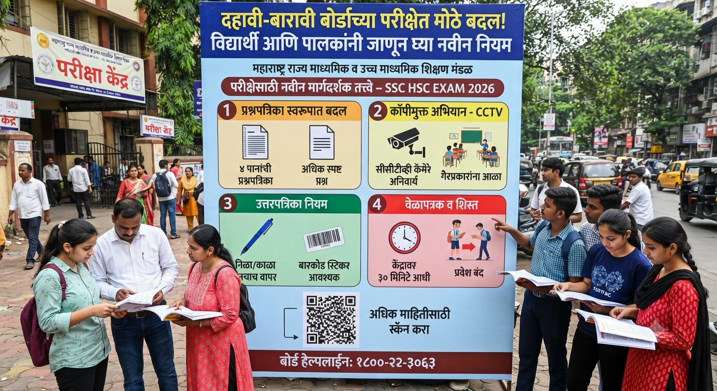 दहावी-बारावी बोर्डाच्या परीक्षेत मोठे बदल! विद्यार्थी आणि पालकांनी जाणून घ्या नवीन नियम SSC HSC EXAM 2026