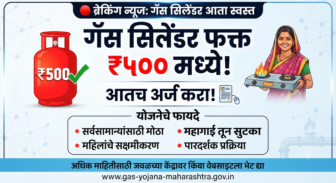 गॅस सिलेंडर फक्त पाचशे रुपयात मिळणार आतच अर्ज करा! LPG GAS PRICE TODAY