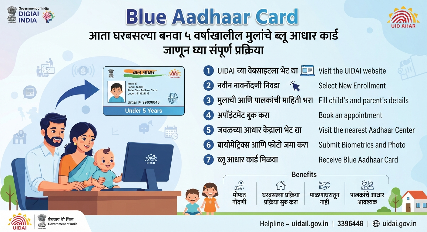 Blue Aadhaar Card