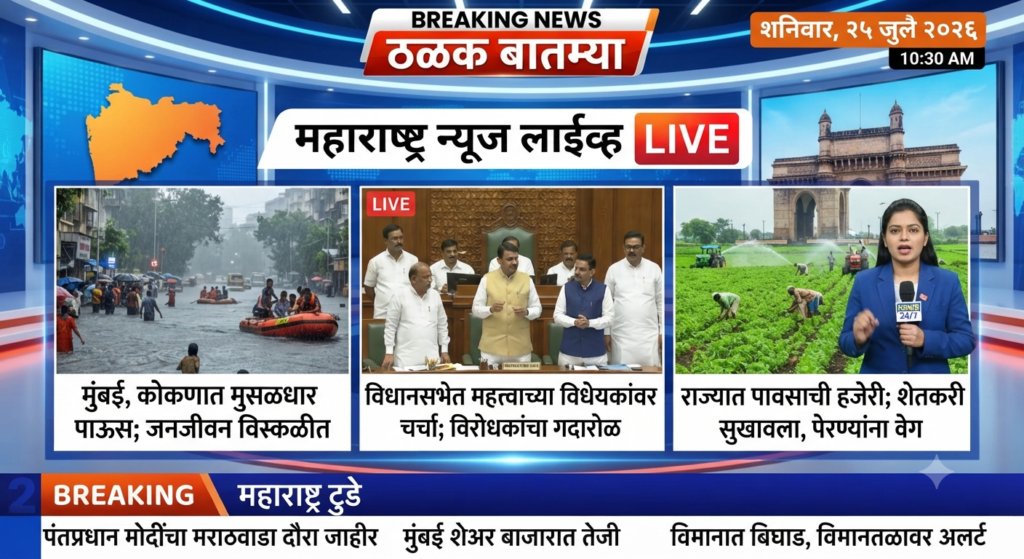 आज 25 जुलै 2026 महाराष्ट्रातील ठळक बातम्या news today