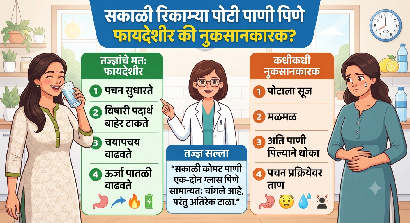 सकाळी रिकाम्या पोटी पाणी पिणे फायदेशीर की नुकसानकारक? जाणून घ्या तज्ज्ञांचे मत water