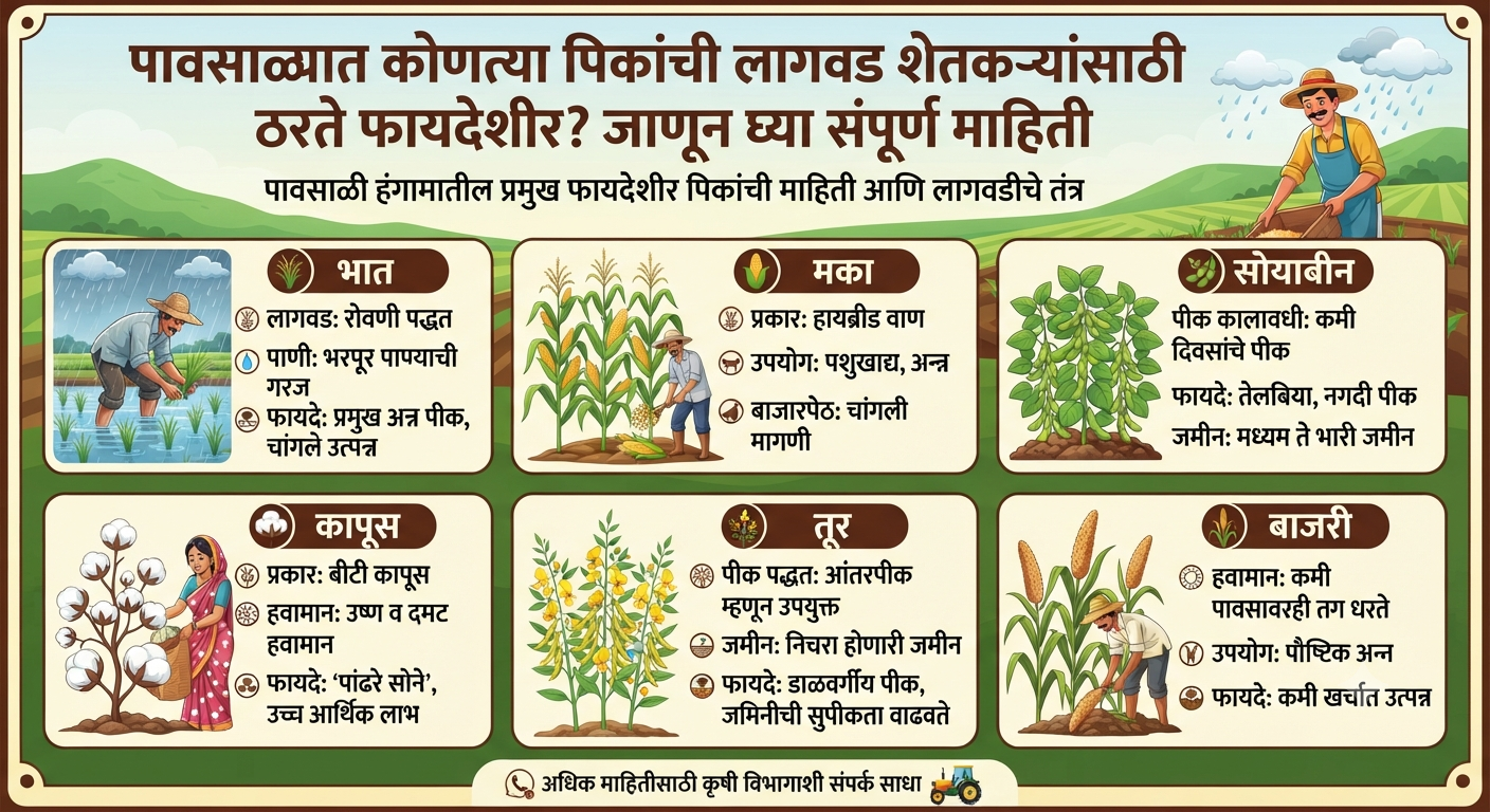 Rainy crops पावसाळ्यात कोणत्या पिकांची लागवड शेतकऱ्यांसाठी ठरते फायदेशीर? जाणून घ्या संपूर्ण माहिती