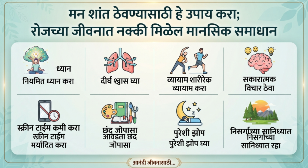 मन शांत ठेवण्यासाठी हे उपाय करा; रोजच्या जीवनात नक्की मिळेल मानसिक समाधान